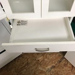 ジャングルジャングル貝塚店　食器棚　スリム　2枚扉　ホワイト　貝塚市　二色浜　リサイクルショップの画像