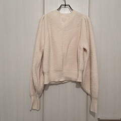 mystic パフスリーブ リブ編みニットの画像