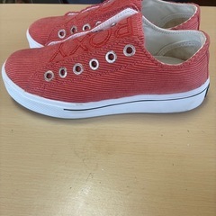 ROXY ロキシー コーデュロイ スニーカー 24cm ピンクの画像