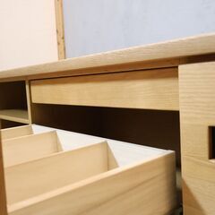 HAMAMOTO(浜本工芸) ナラ材  No.6300 テレビボードです。純国産のしっかりとした造りが魅力のTVボードは北欧スタイルなどナチュラルテイストなお部屋におススメです♪の画像