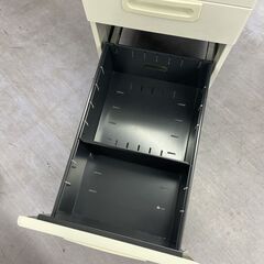 3段 サイドキャビネット 幅40×奥行58×高さ60cm 鍵付き 袖机 デスクワゴン 脇机 スチールワゴン 事務用品 札幌市手稲区の画像