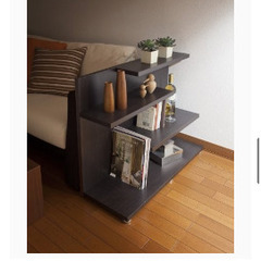 ローシェルフ、飾り棚、ダークブラウンの画像