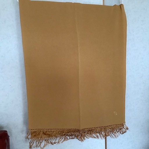 美品　加賀染め　ショール　マフラー　正絹　シルク　伝統技法　山吹色　黄金色