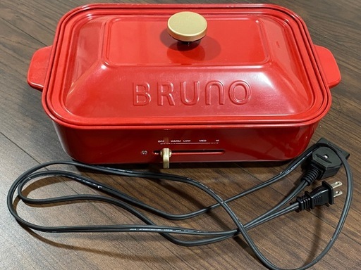 BRUNO ホットプレート 赤 たこ焼きプレート付（美品）