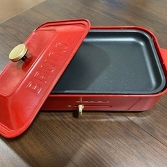 BRUNO ホットプレート 赤 たこ焼きプレート付（美品）の画像