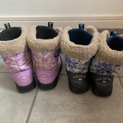 19cm子供用スノーブーツ　ムートン2足セットの画像