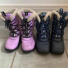 19cm子供用スノーブーツ　ムートン2足セットの画像