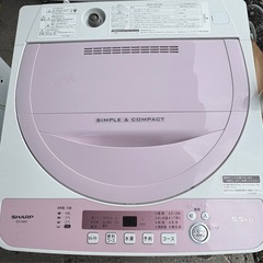 【大人気ピンク💖】SHARP 洗濯機 5.5kg｜女性向け・一人暮らしに🌸の画像