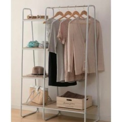 ハンガーラック ラック付き ボード2枚 アイリスオーヤマ の画像