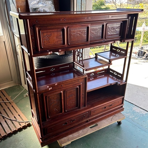 茶箪笥タンスレトロ和家具H1240 W1200 D370mm (GAS) 古賀の収納家具