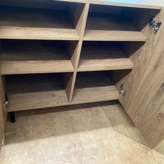 LOWYA ロウヤ 収納棚 キャビネット リビング収納 扉付き おしゃれ ラタン調 幅120cm　リサイクルショップ宮崎屋佐土原店R7.11.23の画像