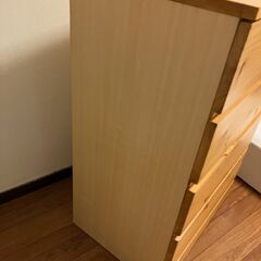 【無印良品】 パイン材チェスト・４段の画像