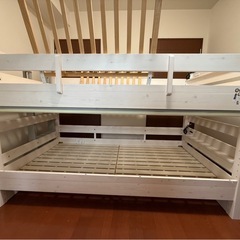 二段ベッド　白　子ども用　分割可能の画像