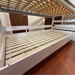二段ベッド　白　子ども用　分割可能の画像