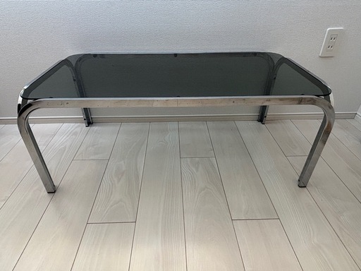 ステンレスガラステーブル (大根) 安倍川のテーブル《座卓、ロー