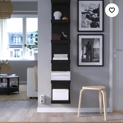 IKEAウォールシェルフユニットLACKラック黒の画像