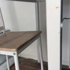 ラシク デスクチェアセット 80×40cm コンセント付き（自然色）の画像