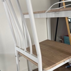 ラシク デスクチェアセット 80×40cm コンセント付き（自然色）の画像