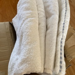 定型文お断り　古いバスタオル　白の画像