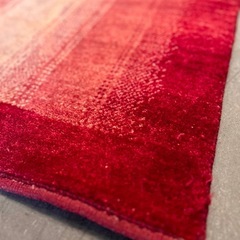 ギャッベ ギャベ 絨毯 ラグ マット 玄関マット 室内 屋内 ウール 手織り ハンドメイド イラン 赤 レッド オレンジ グラデーション 厚手 北欧 ナチュラル おしゃれ インテリア ギャッペの画像