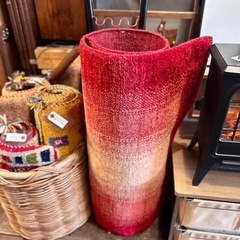 ギャッベ ギャベ 絨毯 ラグ マット 玄関マット 室内 屋内 ウール 手織り ハンドメイド イラン 赤 レッド オレンジ グラデーション 厚手 北欧 ナチュラル おしゃれ インテリア ギャッペの画像