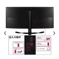 【取引中】大型モニター 34型ウルトラワイド液晶モニター！の画像