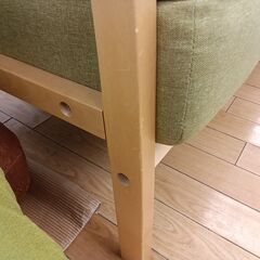 ★リユースのサカイつくば店★TK7392 NITORI 2人かけソファ グリーン H78×D67×W117 クリーニング済みの画像