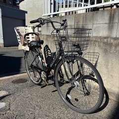 軽快車、おしゃれママチャリ、27インチ、オートライト、6段切替、子供乗せ取外しできます の画像