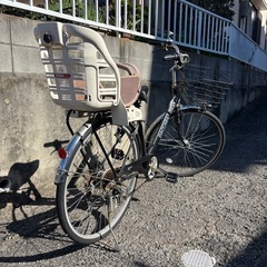 軽快車、おしゃれママチャリ、27インチ、オートライト、6段切替、子供乗せ取外しできます の画像