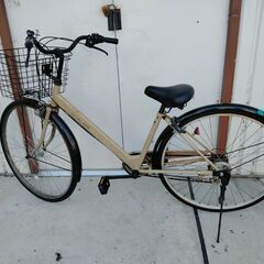 自転車　27インチ　オートライト　後ろタイヤ新品交換済　近隣有料配達可能の画像