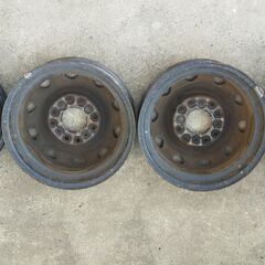12インチ 12×4.00B1本 12×3.50B3本 鉄チン4本セット③ 145R12 6PRなどに スタッドレスタイヤ用にどうぞ※引き取り又は待ち合わせの画像