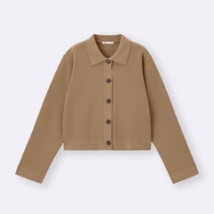 GU ミラノリブポロカーディガン Mの画像