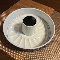 フラワー模様 ケーキ型 直径約25cm 枠金具付き　2ヶの画像