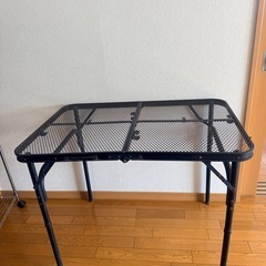 【山善テーブル2台セット】・屋外向け・持ち運び可の画像