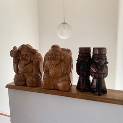 大黒さん　木彫り置物　木製　置物　まとめて 和風　インテリア　日本　　の画像