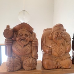 大黒さん　木彫り置物　木製　置物　まとめて 和風　インテリア　日本　　の画像