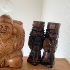 大黒さん　木彫り置物　木製　置物　まとめて 和風　インテリア　日本　　の画像
