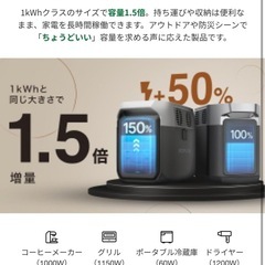 未使用⭐️　EcoFlow DELTA 3 1500 ポータブル電源 1536Wh + 専用エクストラバッテリー セットの画像