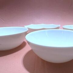 【一人暮らし・新生活】白 小鉢 4個セット / Yamazaki / 食器 ボウル / 強化ガラス / 軽量ボウル / サラダボウル / 取り皿 / キッチン用品の画像