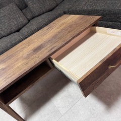 【値下げ交渉OK】カウチソファー　3人掛けソファー　　ローテーブルの画像