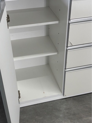 古賀家具 大型レンジボード 160cm 三分割 食器棚 キッチンボード 札幌市白石区
