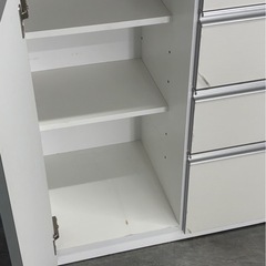 古賀家具 大型レンジボード 160cm 三分割 食器棚 キッチンボード 札幌市白石区の画像