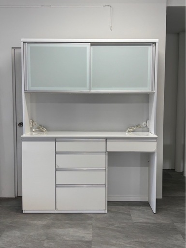 古賀家具 大型レンジボード 160cm 三分割 食器棚 キッチンボード 札幌市白石区