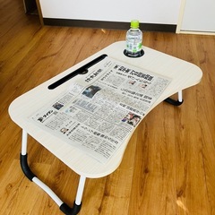 【商談中】折りたたみローテーブル木目調ホワイトの画像