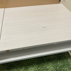 昇降式リビングテーブル 天板昇降テーブル Belle ベル センターテーブル ローテーブル 昇降式 テーブル スライド ホワイトの画像