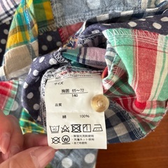 チェック柄Yシャツ　サイズ140の画像