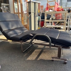 ニトリ リクライニング 折りたたみベッド ブラック メッシュマット フォールディングベッド キャスター付き シングルサイズ 中古品 ③の画像