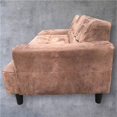 ブラウンスウェード　ソファ＋オットマンの画像