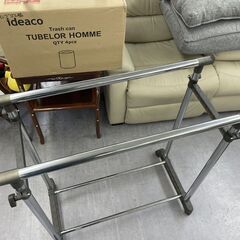 2連ハンガーラック 幅85㎝×奥行42.5㎝×高さ89.5～152㎝ キャスター付き ハンガーバー 伸縮 洗濯もの干し 衣類掛け 札幌市手稲区の画像