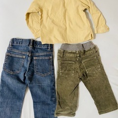 コムサデモードとGAPのコーデュロイシャツ、パンツとデニムの画像